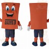 Orange Blue Brick Mascot Costume