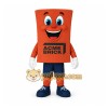 Orange Blue Brick Mascot Costume Orange Blue Brick Mascot Costume