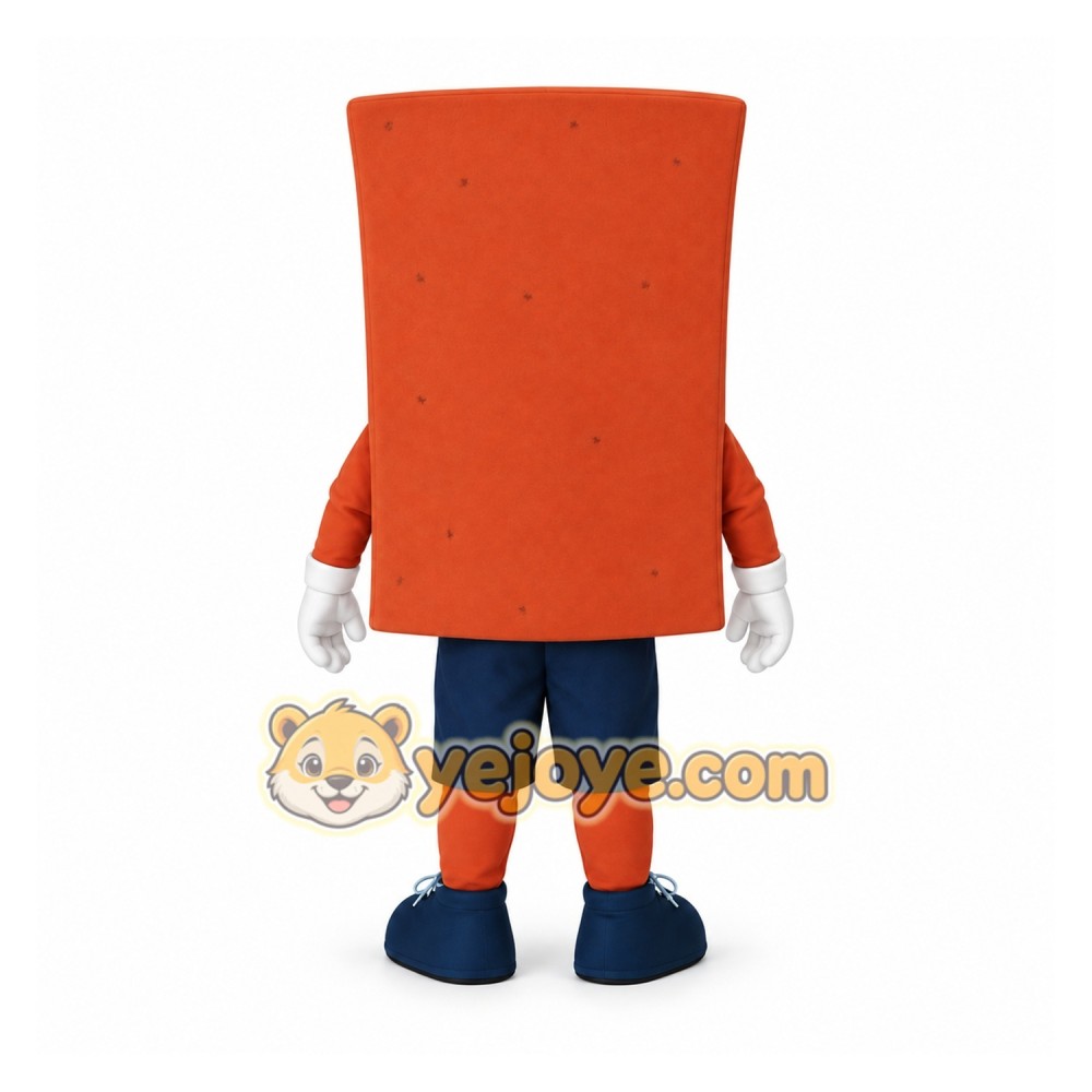 Orange Blue Brick Mascot Costume Orange Blue Brick Mascot Costume