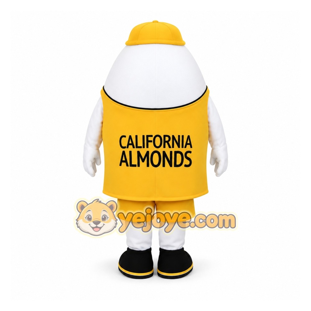 Yellow White Almond Nut Mascot Costume