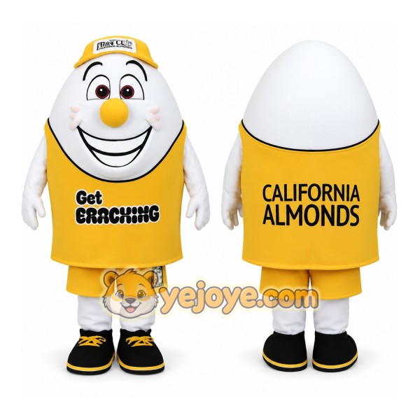 Yellow White Almond Nut Mascot Costume