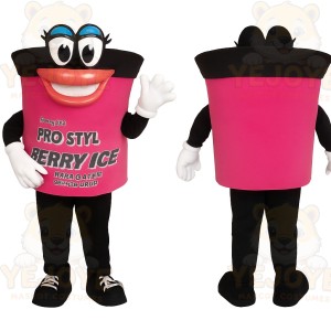 Pink Black Ice Cup Mascot Costume