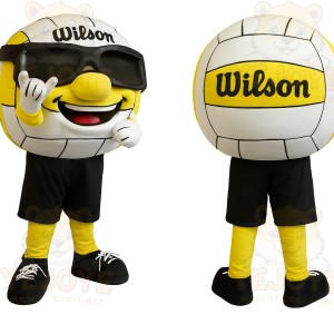 Yellow White Sunglasses Volleyball Mascot Costume