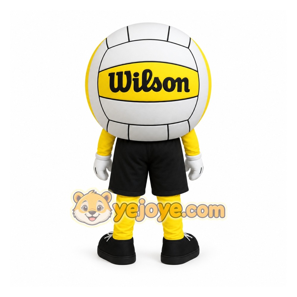 Yellow White Sunglasses Volleyball Mascot Costume Yellow White Sunglasses Volleyball Mascot Costume