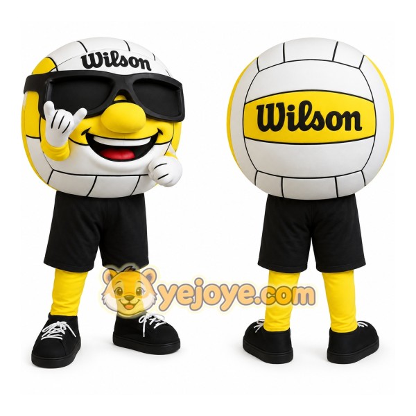 Yellow White Sunglasses Volleyball Mascot Costume