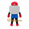 Gray Red Blue Smiling Hex Nut Mascot Costume Gray Red Blue Smiling Hex Nut Mascot Costume