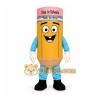 Yellow Pink Pencil Mascot Costume Yellow Pink Pencil Mascot Costume