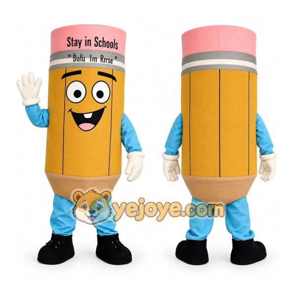 Yellow Pink Pencil Mascot Costume