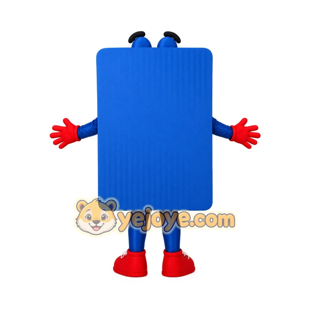 Blue Red Smiling Credit Card Mascot Costume Blue Red Smiling Credit Card Mascot Costume