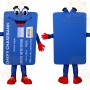 Blue Red Smiling Credit Card Mascot Costume
