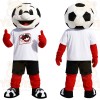 Black White Red Soccer Ball Mascot Costume