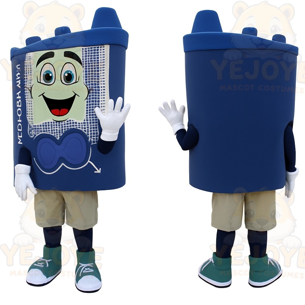 Blue White Medical Mesh Roll Mascot Costume
