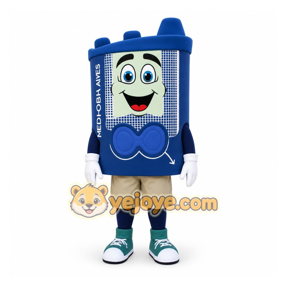Blue White Medical Mesh Roll Mascot Costume Blue White Medical Mesh Roll Mascot Costume