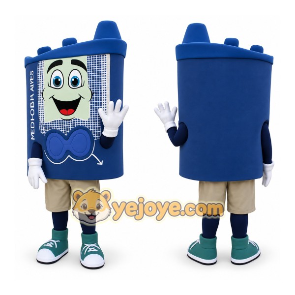 Blue White Medical Mesh Roll Mascot Costume