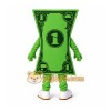 Green Smiling Dollar Bill Mascot Costume Green Smiling Dollar Bill Mascot Costume