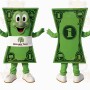 Green Smiling Dollar Bill Mascot Costume