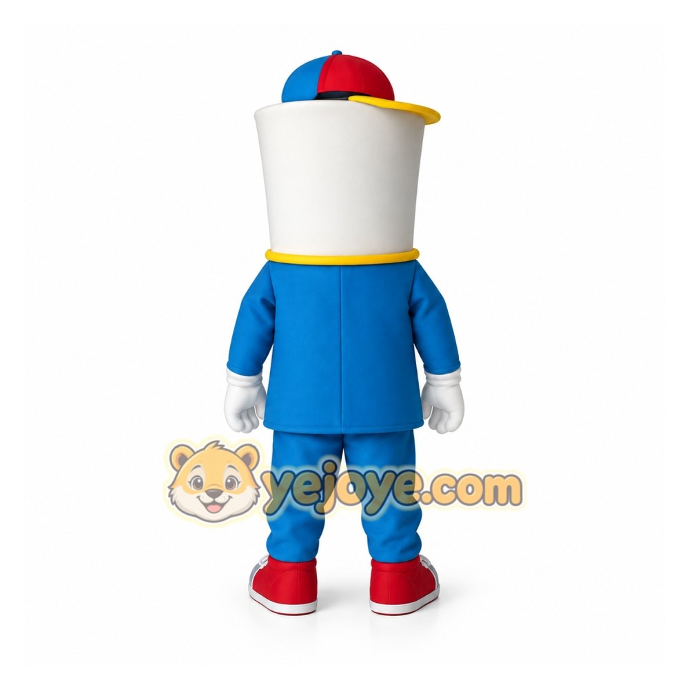 Blue White Newspaper Boy Mascot Costume Blue White Newspaper Boy Mascot Costume