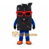 Black Red Sunglasses Trash Bag Mascot Costume Black Red Sunglasses Trash Bag Mascot Costume