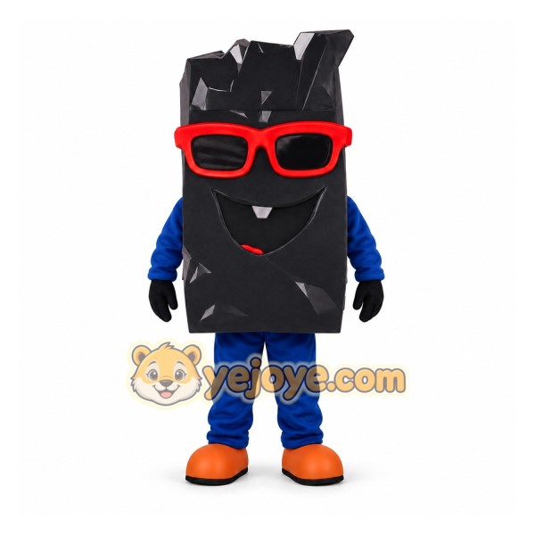 Black Red Sunglasses Trash Bag Mascot Costume