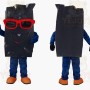 Black Red Sunglasses Trash Bag Mascot Costume