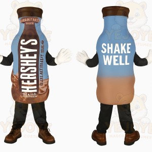 Blue Brown Milkshake Bottle Mascot Costume