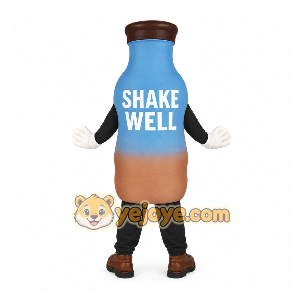 Blue Brown Milkshake Bottle Mascot Costume Blue Brown Milkshake Bottle Mascot Costume
