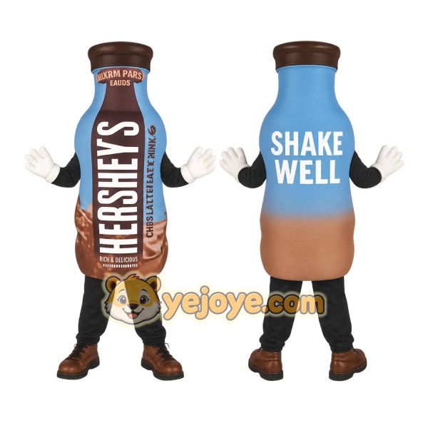 Blue Brown Milkshake Bottle Mascot Costume