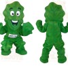 Green Smiling Lettuce Leaf Mascot Costume