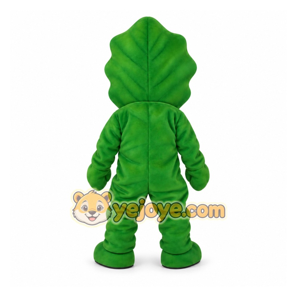 Green Smiling Lettuce Leaf Mascot Costume Green Smiling Lettuce Leaf Mascot Costume