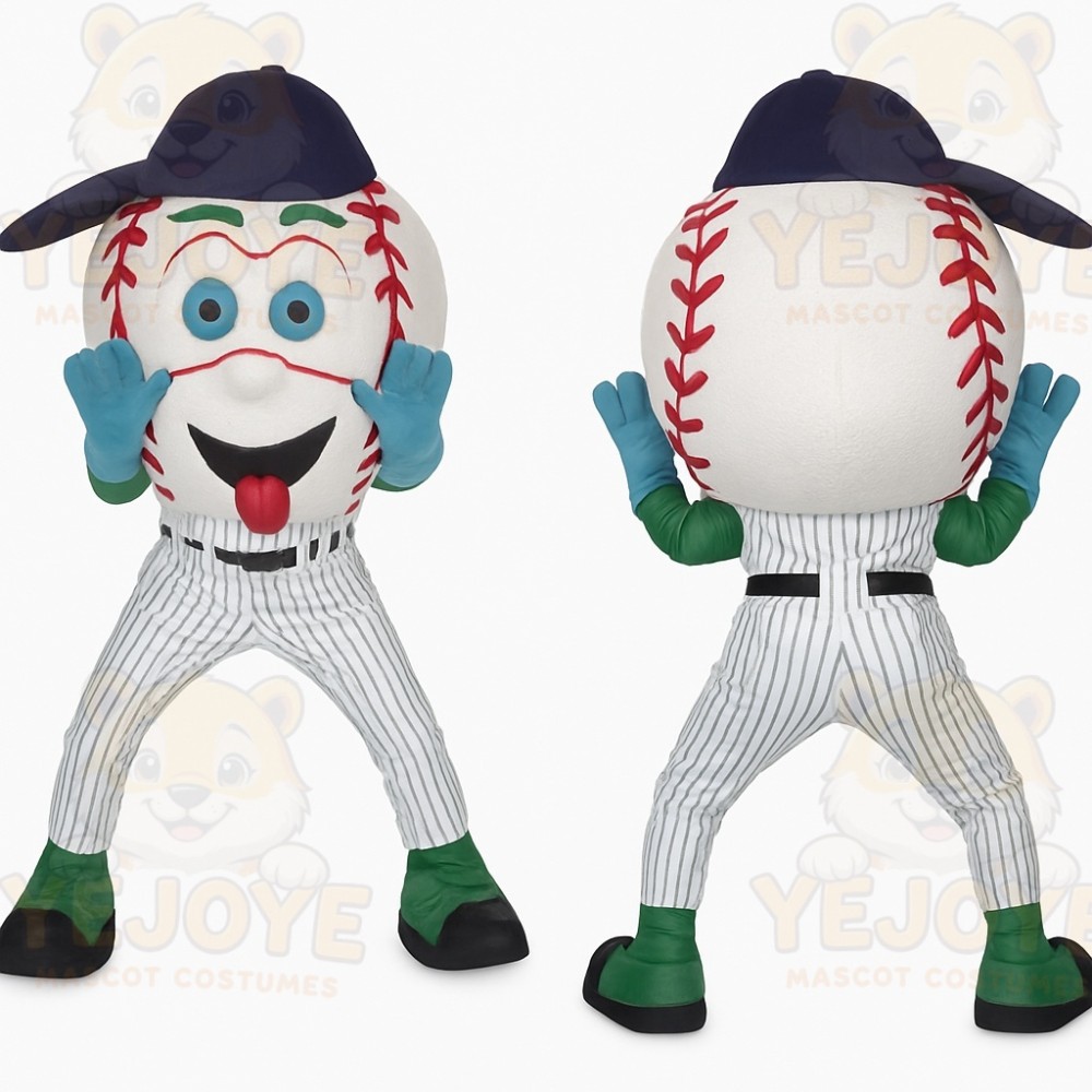 White Red Navy Baseball Mascot Costume