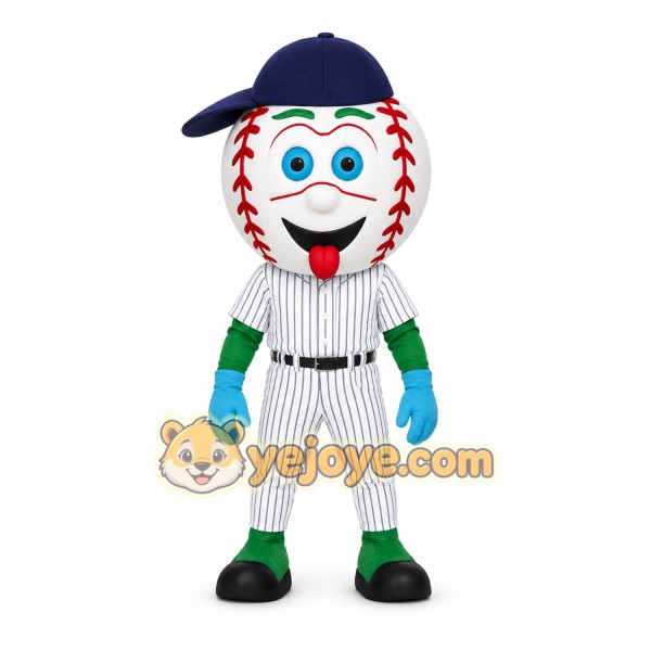 White Red Navy Baseball Mascot Costume
