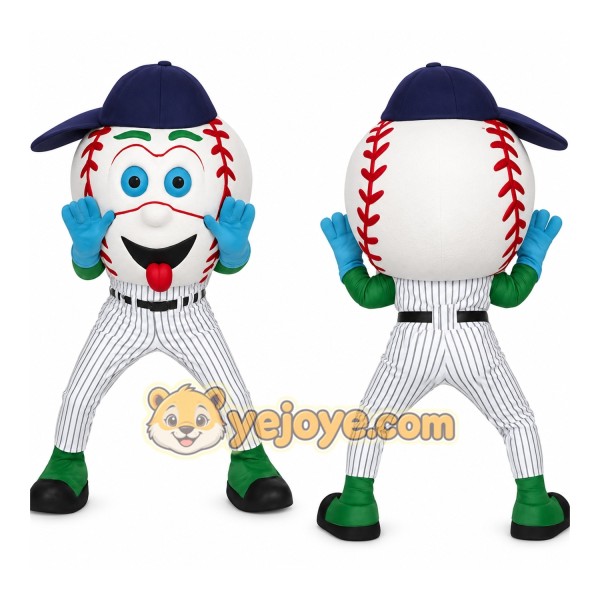 White Red Navy Baseball Mascot Costume