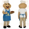 Tan Blue White Baker Chef Mascot Costume