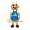 Tan Blue White Baker Chef Mascot Costume Tan Blue White Baker Chef Mascot Costume