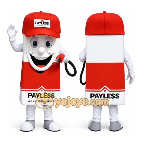 Red White Smiling Fuel Pump Mascot Costume