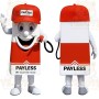 Red White Smiling Fuel Pump Mascot Costume