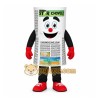 White Black Red Newspaper Mascot Costume White Black Red Newspaper Mascot Costume