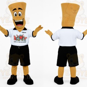 Yellow White Noodle Man Mascot Costume