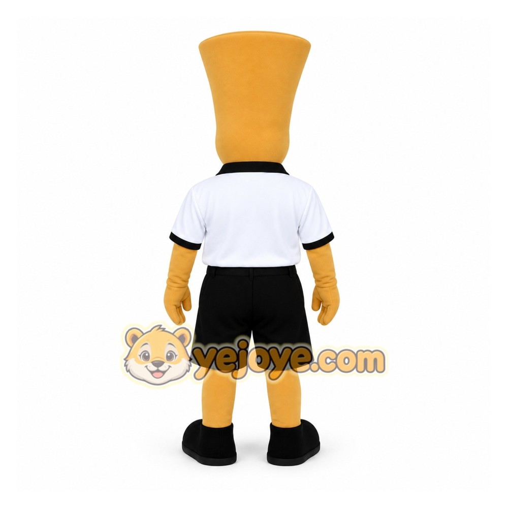 Yellow White Noodle Man Mascot Costume