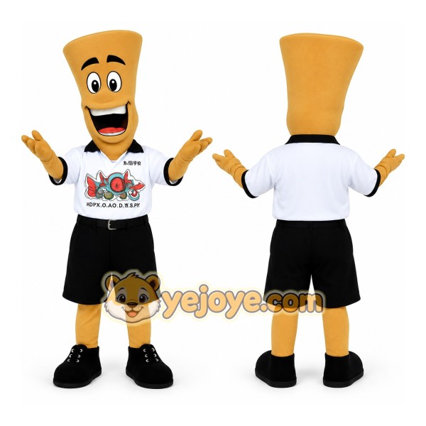 Yellow White Noodle Man Mascot Costume