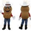 Brown White Peanut Cowboy Mascot Costume