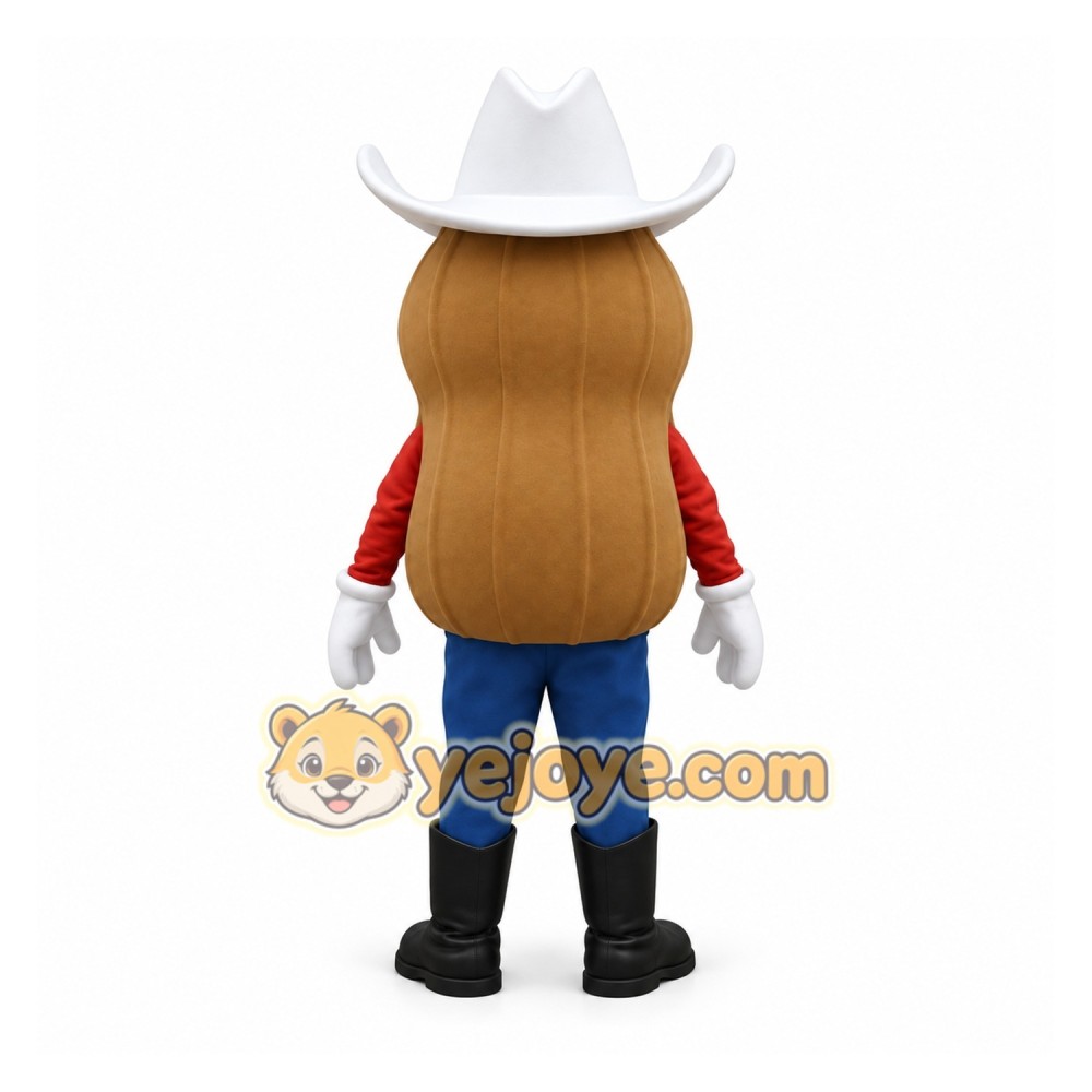 Brown White Peanut Cowboy Mascot Costume Brown White Peanut Cowboy Mascot Costume