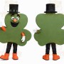 Green Black Orange Shamrock Mascot Costume