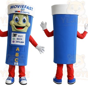 Blue White Red Movie Rental Kiosk Mascot Costume