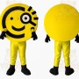 Yellow Black Smiley Face Mascot Costume