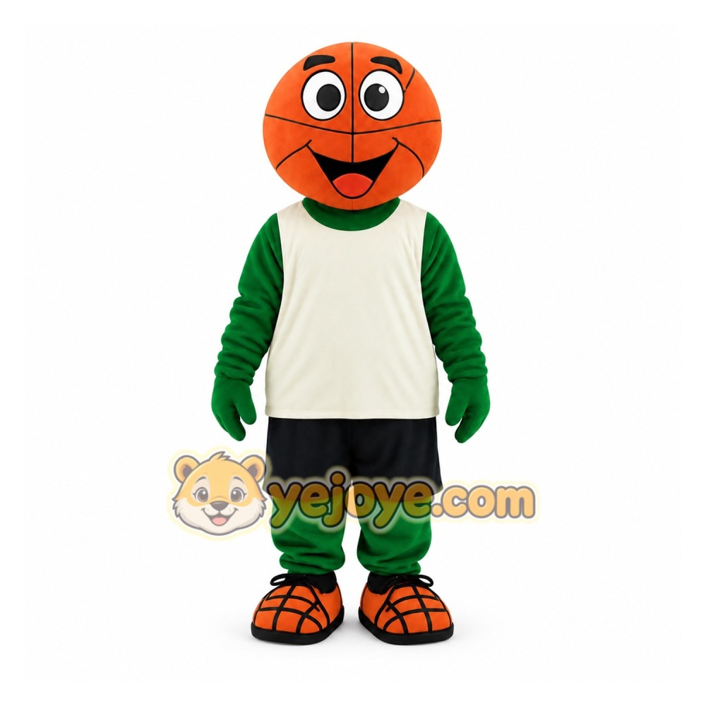 Orange Green Basketball Player Mascot Costume