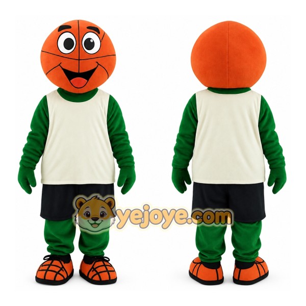 Orange Green Basketball Player Mascot Costume