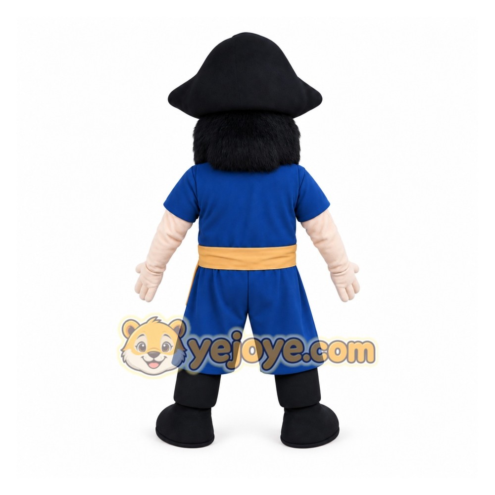 Blue Black Bearded Pirate Mascot Costume Blue Black Bearded Pirate Mascot Costume