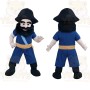 Blue Black Bearded Pirate Mascot Costume