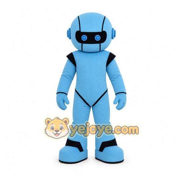 Light Blue Black Robot Mascot Costume Light Blue Black Robot Mascot Costume